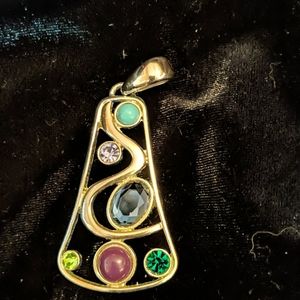 Lia Sophia silver and multi color pendant